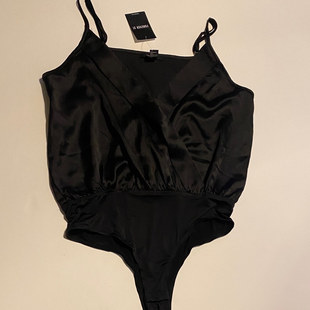 Forever 21 Black Wrap Bodysuit